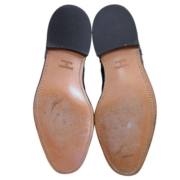 Johnston & Murphy Optima Black Leather Wing Tip Brogue Men's Size 10.5 - Picture 6 of 9